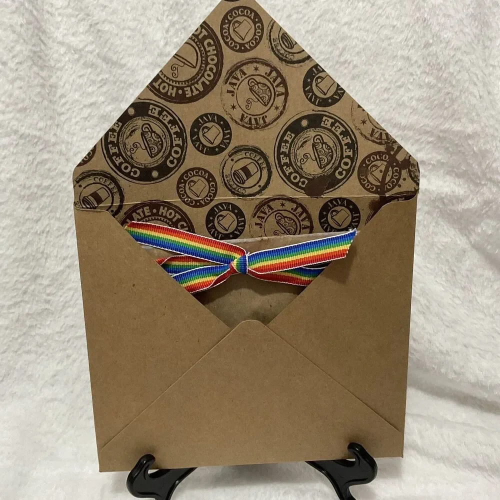 Rustic Handmade Lunch Bag Greeting Card Kid's Birthday Unisex W Envelope